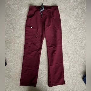FIGS scrub pants, burgundy small